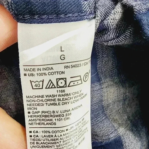 Banana Republic Untucked Flannel Button down Long sleeve  Plaid Men's Shirt L - Picture 6 of 7